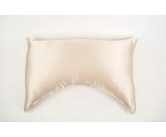 EverSilk by Infinitemoon Kissenbezug, Gebogene Seide, passend für Gebogene Bettkissen, 100 % luxuriöse Maulbeerseide, Queen – Sand