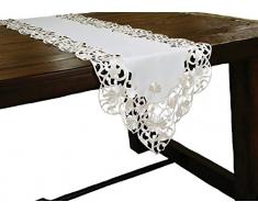 Xia Home Fashions Daisy Spitze Bestickt Durchbrucharbeit Spring Tisch Läufer, 15 Zoll von 137