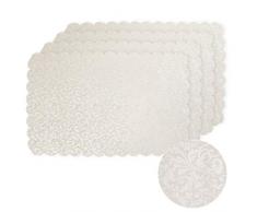 voyokoco Platzsets, unregelmäßig, wasserabweisend, für Esstisch, Hotel, Restaurant, Tischsets, 4 Stück 45Wx30L White-Style B