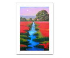 ArtWall Provence Moonrise Unwrapped Canvas Art by Susi Franco, 28 by 20-Inch