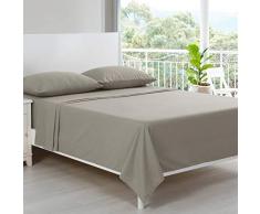 Dreamaker 100% gebürstete Baumwolle, Flanell-Bettwäsche, 150, Super-leicht, khaki, Twin