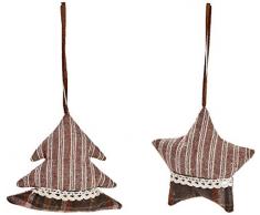 Comarco Sa 11433 Weihnachtsanhänger und Anhänger, gepolstert, Braun, 10 x 2 x 10 cm