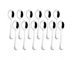 Hiware 4 Inches Demitasse Espresso Spoons, Mini Dessert Spoons, 18/10 Stainless Steel Small Coffee Spoons, Bistro Spoons Tiny Spoons, Set of 12 by Hiware