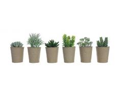 Creative Co-op Sukkulent im Papiertopf 6 Stile Kunstpflanze Grün