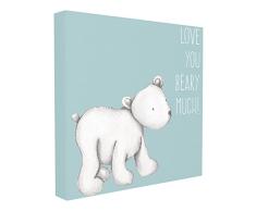 Die Kinder Raum von Stupell Love You CafePress T Much Polar Bär Gespannte Leinwand Wandbild, blau