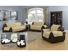 Quick Fit Jeremy Sherpa Sofabezug, wendbar, wasserabweisend, Mikrofaser, Taupe, Sofa Cover