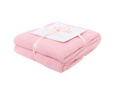 Adory Sweety Überwurf Decke Moos Massiv Stitch Sofa Couch Dekorative Strickdecke, 50,8 x 61 cm als Geschenk mit Gratis Waschen Tasche 50x60in Rose