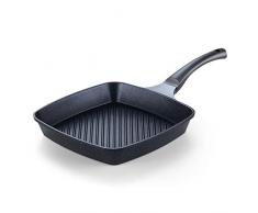 Cook N Home 2686 Antihaftbeschichtete Grillpfanne mit Marmorbeschichtung, Aluminium, Schwarz