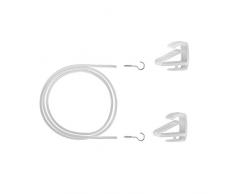 Lichtblick Gardinenspannseil, Länge: 150 cm, Gardinenseil Weiß, Befestigung ohne Bohren, Gardinenstange für Scheibengardinen, für dekorativen Landhaus-Stil