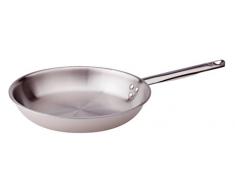 Agnelli alu-INOX Pfanne mit Rohrstiel, Edelstahl, Grau, Edelstahl, rostfrei, grau, 36 cm