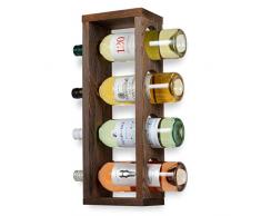 Rustikales Weinregal, Sonoma-Holz, Wandmontage, für 4 Flaschen