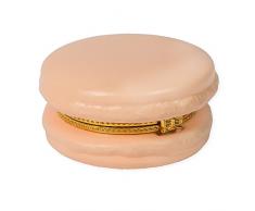Twos Company Macaron 5,7 cm Keramik Limoge Style Schmuckkästchen 2.25 inch Pfirsich