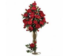 Nearly Natural Fast Natur 2126-rd 97,8 cm Pfingstrose mit Blättern Stiel (Set von 12) rot