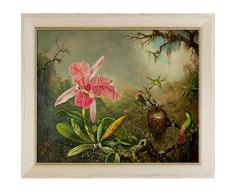 La Pastiche 1871 Ölgemälde Cattleya Orchidee und DREI Kolibri, von Martin Johnson Heade, 62 x 72,4 cm, Constantine Rahmen