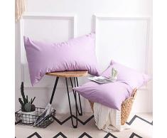 taoson 100% Baumwolle Fadenzahl 300 weiß Chevron Zig Zag voller Länge Reißverschluss Körper Kissen Fall nur Cover kein Einsatz 53,3 x 137,2 cm Queen - 2 Pack hellviolett