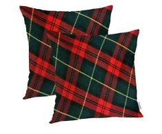 Batmerry Merry Christmas Dekorative Kissenbezüge, 45,7 x 45,7 cm, elegante Schneeflocken, Winter, Urlaubsmuster, doppelseitig, für Sofakissen, Lendenwirbelkissen, baumwolle, Plaid 01, 18 x 18(set of 2)