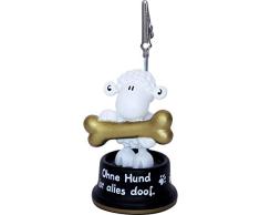 Die Geschenkewelt 45708 Fotohalter Ohne Hund ist alles doof, sheepworld Design, mit Klipp, Höhe 9,5 cm