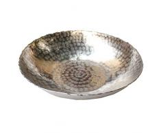 Jodhpuri Nickel Round Embossed Waffle Print Bowl Schale, Silber, One Size