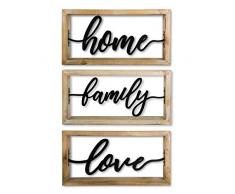 K&K Interiors 16087A Dekofigur für Tisch- oder Wanddekoration, Holz, gerahmt, 30 cm