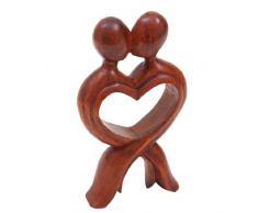 JustPaperRoses 5. oder 10. Hochzeitstag der Kuss Figur Sammlerstück Geschenk Holz oder Aluminium braun