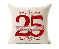 MFGNEH Dekokissenbezug aus Baumwollleinen, Weihnachtsdekoration, 45,7 x 45,7 cm, dekoratives quadratisches Design, für Sofa, Schlafzimmer, Auto, Weihnachten