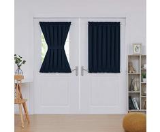 Deconovo Verdunkelungsvorhang mit zwei Stangen, 1 Paneel, Textil, marineblau, 54Wx40L Inch|2 Panels