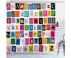 Abstrakt Vorhang für die Dusche von ambesonne, bunt, formless Vertikale Streifen Kontrast Tones Spectrum Artsy Design, Stoff Badezimmer Decor Set mit Haken, Blaugrün Ringelblume Pfirsich rot, Textil, Multi 8, 69W x 70L