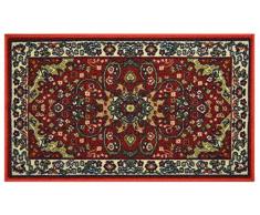 RugStylesOnline Mahal Allover Läufer und Teppich, traditionelles persisches Design, Rutschfeste Gummi-Rückseite, Rot Modern 18 x 30 Mat Isfahan Mahal Dark Red