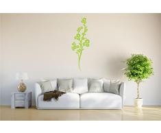 INDIGOS Wandtattoo/Wandsticker-d198 schöner Blumenstrauß Ranke Blüten Pflanze Tribal 240x79 cm-gelbgrün, Vinyl, lindgrün, 240 x 79 x 1 cm