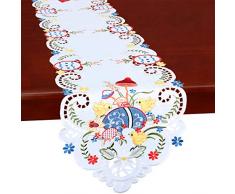 Simhomsen Stickerei Küken Tischläufer für Osterferien oder Frühlingssaison Dekoration, Kommode Schal 14 x 54 inches cremefarben