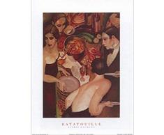 Ratatouille by Juarez Machado 24x32 Art Print Poster Abstract Figurative Painting Restaurant Dinner Buffet Special Dish