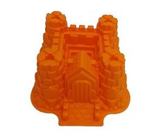 GMMH Original Silikonbackform XXL Burg Kuchen Backform Kuchenform Brotbackform Obstbodenform (orange)