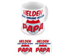 empireposter Bester Papa - Helden ohne Umhang - Vatertag Keramik Tasse - Größe Ø8,5 H9,5cm