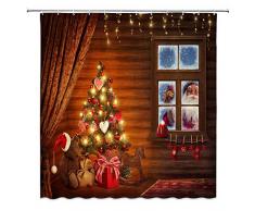 WZFashion Duschvorhang mit Wasserfarbe, Blumen-Motiv, Efeu, romantische und inspirierende Landschaft, Frühlingsblumen-Design, Stoff, Badezimmer-Dekorationsset mit Haken, Türkis/Violett Baum