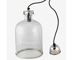 Better & Best Deckenleuchte, rund, mit silberfarbenem Ring, Maße 19 x 19 x 30 cm, Material: Glas/Metall