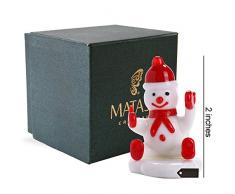 Matashi MT13215 urano Winter-Deko Glas Schneemann Figur Tischdekoration Sitzend