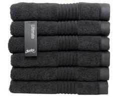 Chortex Zero Twist Waschlappen aus Baumwolle, 6er-Pack Hand Towel - Pack of 6 anthrazit