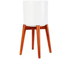 Brightech Jayce Blumentopf (inklusive Topf) – Keramik & Holz Blumentopf für Innen & Außen – passend zu mittlerer Jahrhundert, moderne Wohnzimmer – Container Box für Garten Terrasse Veranda Rasen – Havana Brown