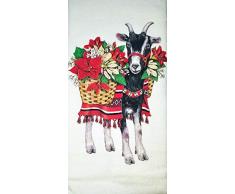 Mary Lake Thompson Geschirrtuch Weihnachtsstern Ziege