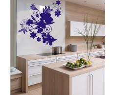 INDIGOS 4052166144612 Wandtattoo w658 sehr schöne Blume Wandaufkleber 120 x 112 cm, blau