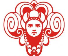 INDIGOS 4051095025368 Wandtattoo w253 Ornament 120 x 108 cm, rot