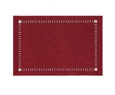 GRELUCGO Handgefertigte Hohlsaum Polyester Rechteck Tisch Läufer, Polyester, Light Cranberry, 12x18 inch Set of 6