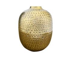 Creative Co-op Hammered Metal with Antique Finish Vase, Metall, Gold, 10.5