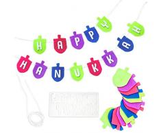 Dreidel Hanukkah Banner Bastelset zum Selbermachen von Chanukah Dreidel Banner (3 Stück)