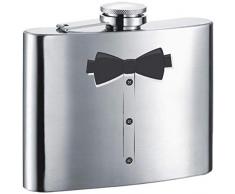 Visol Schleife Edelstahl Flachmann, 6-Ounce, Satin Finish, Chrom