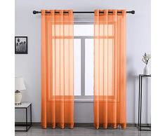 Donren halbdurchsichtige Gardinen für Fenster 52 x 84 Orange