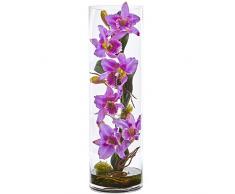 Nearly Natural Cattleya Orchidee, in zylindrischer Vase, 51 cm, Lavendelfarben