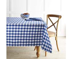 ColorBird Buffalo Plaid Tischdecke Polyester Baumwolle Kariert Tischdecke für Zuhause Küche Esszimmer Party Picknick Indoor Outdoor Rectangle/Oblong, 55 x 102 Inch blau