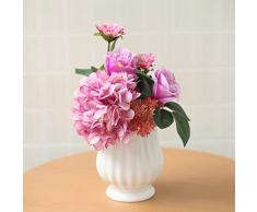 Devalook Künstliche Kunstpflanzen, Blumenstrauß inklusive Dekoration für Tisch Zuhause Büro Hochzeit Pattern-2 hot pink