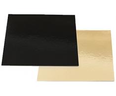5932573 DECORA QUADRATISCHE TORTENPLATTEN SCHWARZ UND GOLD 36X36CM 40ST BAKERY